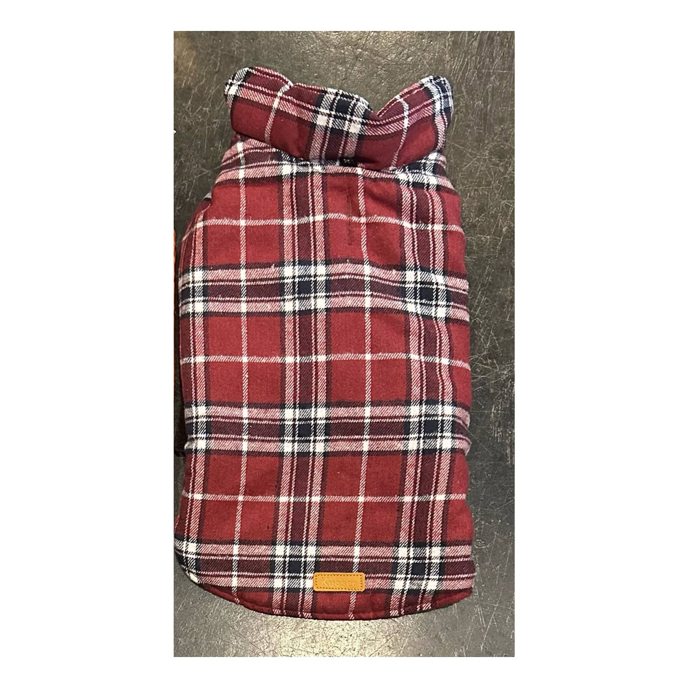 Kuoser Dog Coat Reversible Dog Jacket Waterproof Winter Coat Plaid Clothes Large